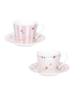 Brandani - Set 2 Pezzi Tazza Caffè  Polline Rosa