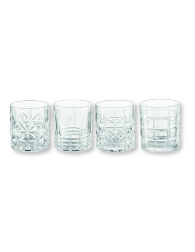 Brandani - Bicchiere blues decori assortiti. Set 4 pezzi vetro.