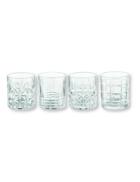 Brandani - Bicchiere blues decori assortiti. Set 4 pezzi vetro.
