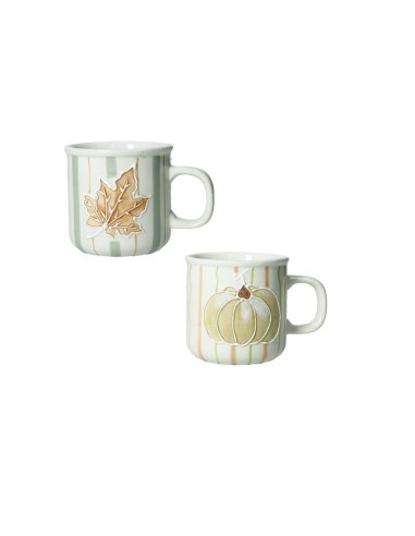 Brandani - Tazze caffè zucca e vite set 2 pezzi stoneware