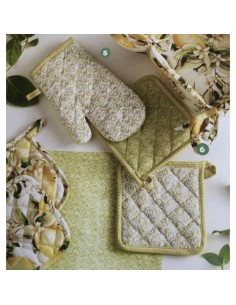 Brandani - Guanto da cucina verde/bianco