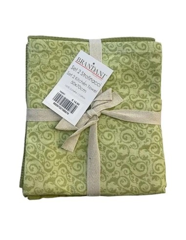Brandani - Set 2 strofinacci verde limone