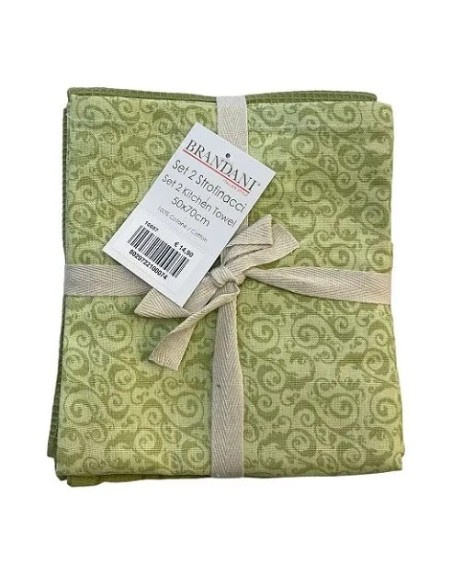 Brandani - Set 2 strofinacci verde limone