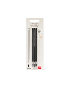Legami - Set di 3 refill per penna gel cancellabile - inchiostro nero