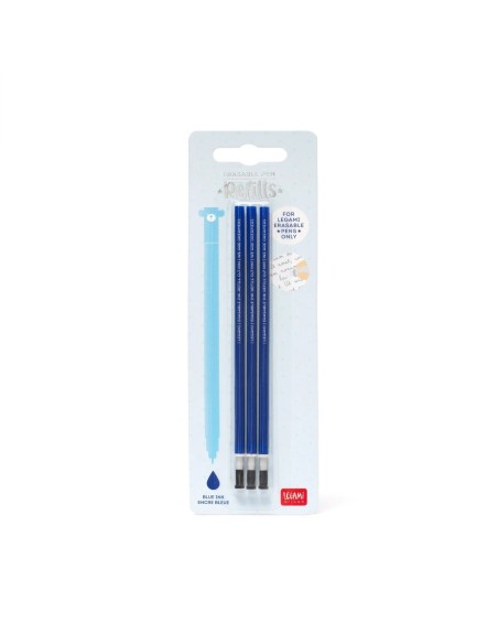 Legami - Set di 3 refill per penna gel cancellabile - inchiostro blu