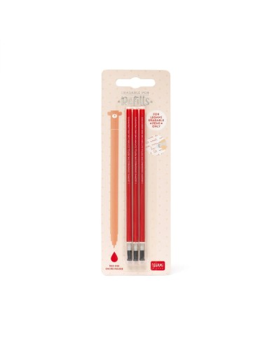 Legami - Set di 3 refill per penna gel cancellabile - inchiostro rossa