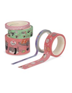 Legami - Set di 5 nastri adesivi decorativi di carta Kitty