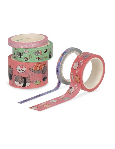 Legami - Set di 5 nastri adesivi decorativi di carta Kitty