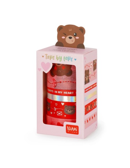 Legami - Set di 5 nastri adesivi decorativi di carta Teddy Bear